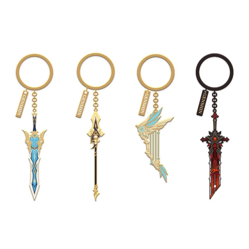 

Genshin Impact Zhongli Eula Cosplay Metal Weapon Model Vortex Vanquisher Song of Broken Pines Keychain Pendant Xmas Gift 2022
