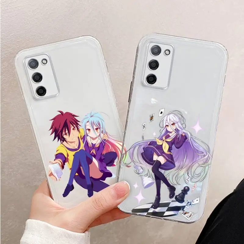 

anime No Game NO Life Phone Case For Xiaomi Mi 11 Ultra Lite 10 Redmi Note 9 8 7 9a K30S K40 Pro Transparent Coque