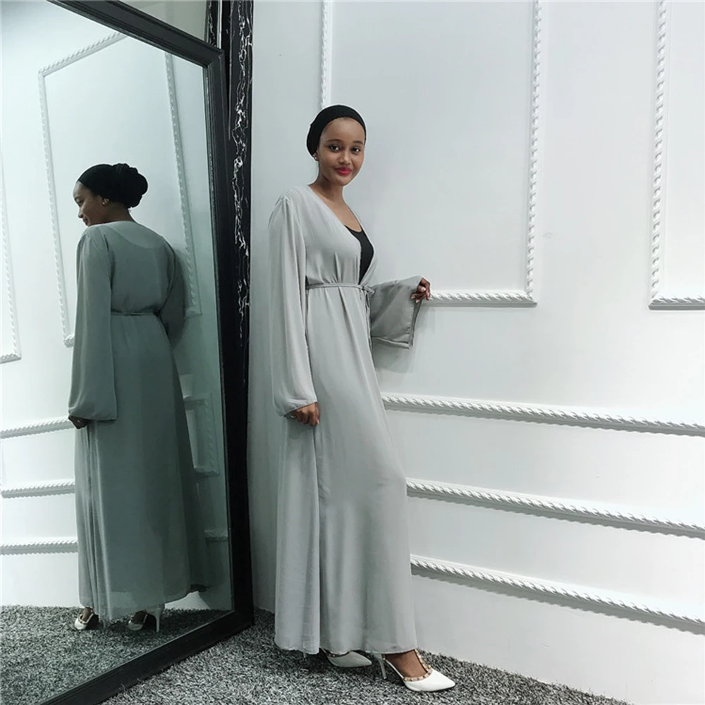 Женское простое кимоно абайя хиджаб мусульманское платье Саудовская Аравия Турецкая ислам одежда