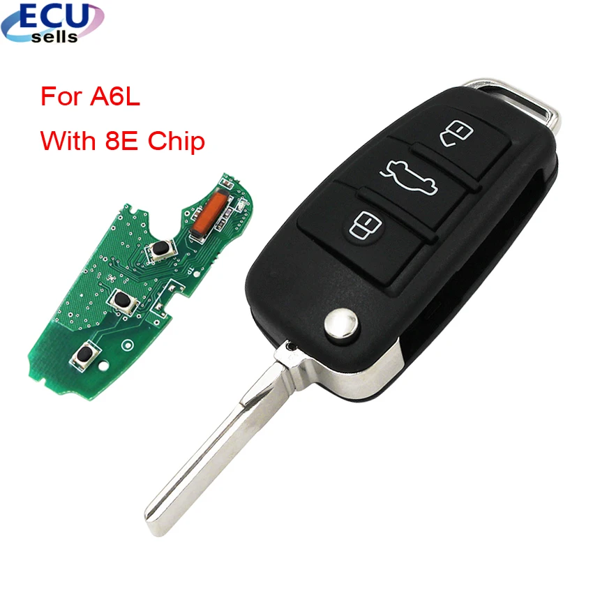 3 кнопки 315 МГц складной дистанционный ключ без ключа FOB 8E0 837 220R 220Q для AUDI A6L с 8E