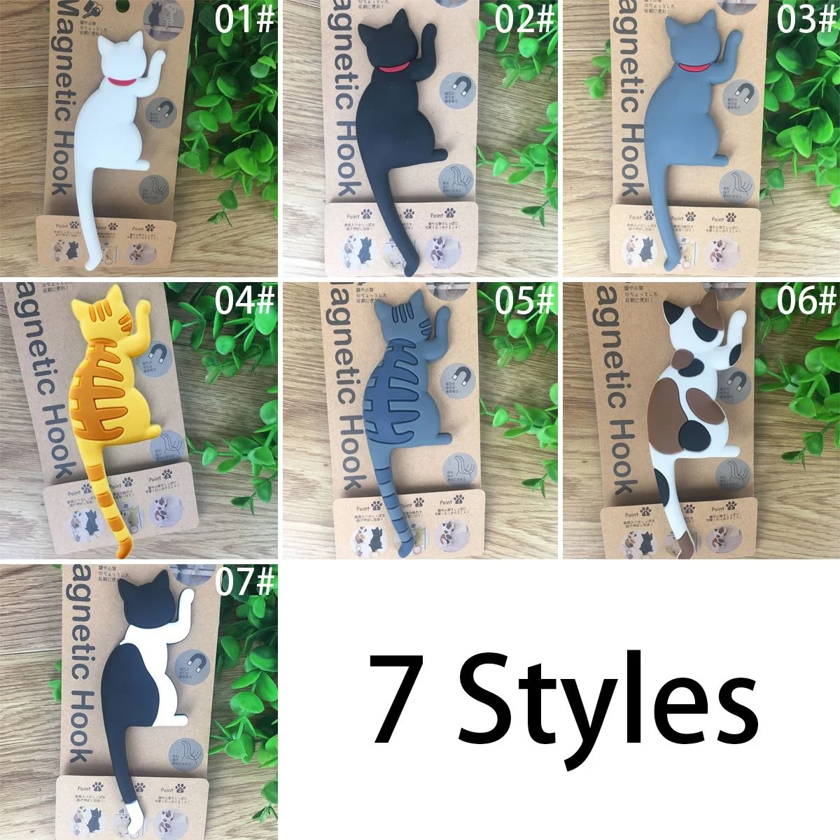 

1Pcs Cute Cartoon Cat Magnet Hook Refrigerator Sticker Home Decoration Hook Creative Hooks Magnetic Cooker Sticker