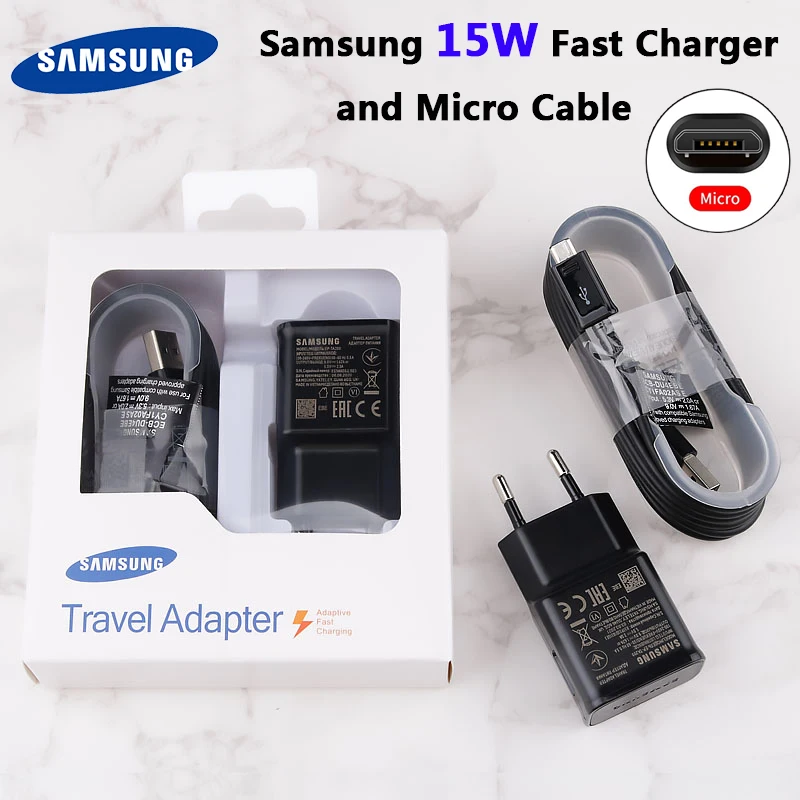 Usb-адаптер для быстрой зарядки Samsung 9 в а микро-кабель Galaxy S10 S9 S8 Plus Note 7 8 A8 A3 A70S M30S |