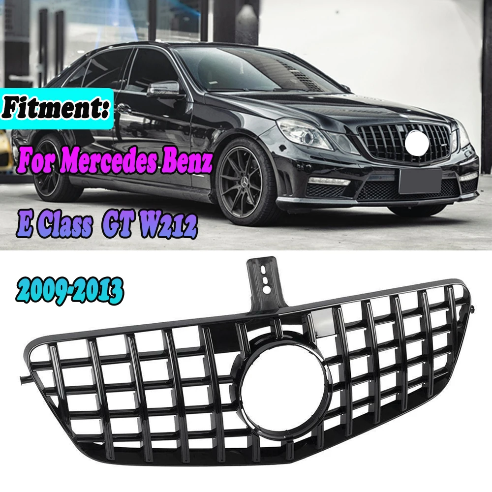 

Решетка для переднего бампера GT Style, решетка для Mercedes Benz E Class W212 E200 E300 E350 E500 E550 2009 2010 2011 2012 2013 серебряная