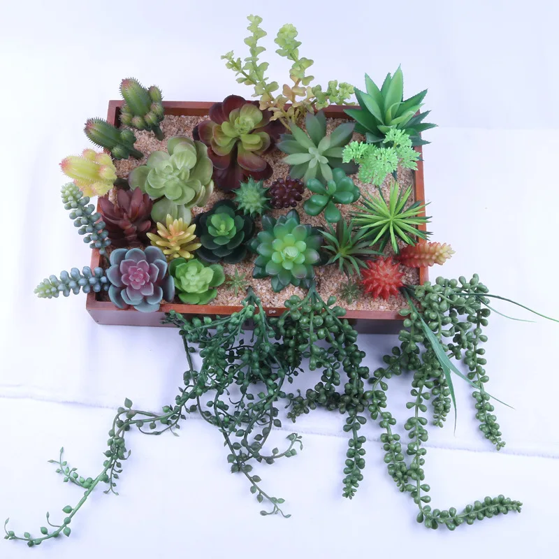 

KC* Aloe fleshy plant simulation flower head small flower arrangement accessories fake fleshy plastic flower decoration plan