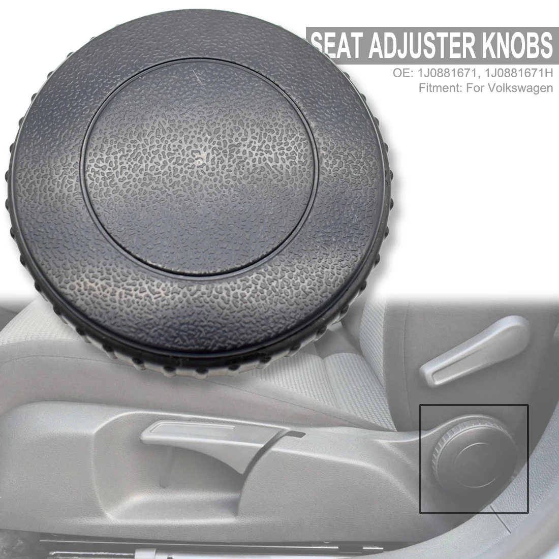

1x Black Front Seat Recline Knob Adjust Handle 1J0881671 For VW Beetle Bora Caddy EOS Golf Jetta Passat Polo Touran