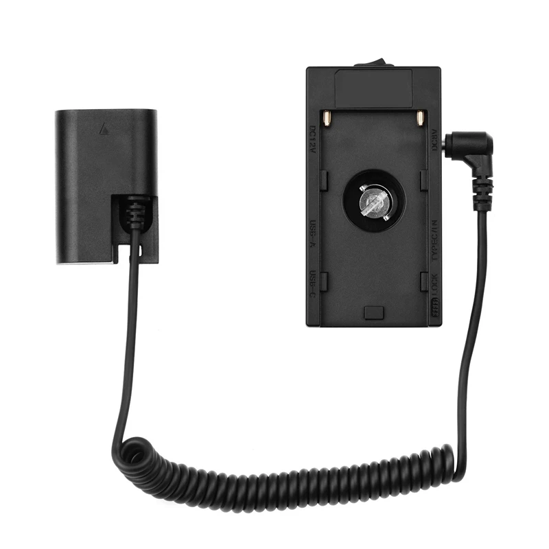 

NP-F970 F750 Battery Plate Holder Adapter With Dual USB Interface + LP-E6 Dummy Battery Coupler