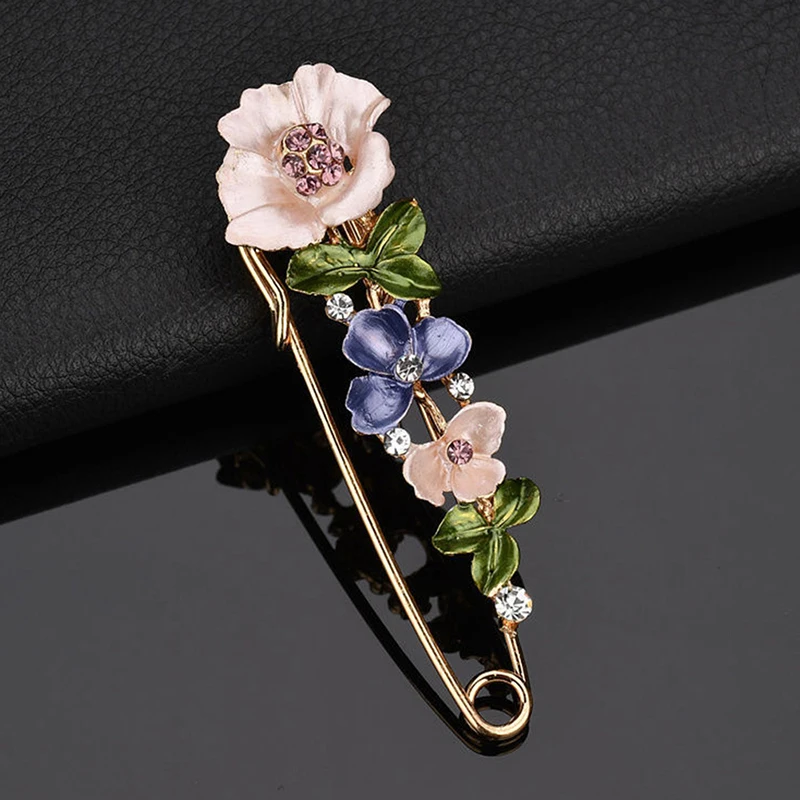 Vintage Elegante Kleurrijke Strass Bloem Broches Voor Vrouwen Plant Broche Emaille Revers Pin Vest Dress Shirt Accessoires |