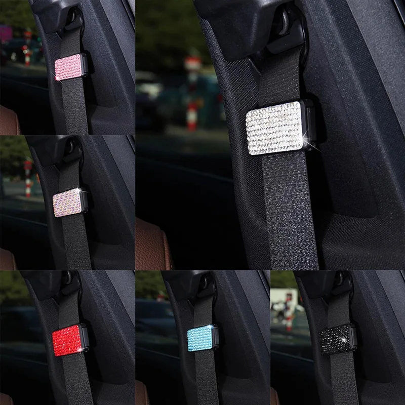 Universal Car Safety Belt Clip Vehicle Adjustable Seat Belts Holder Stopper Buckle Clamp Rhinestone Adjuster Clips | Автомобили и
