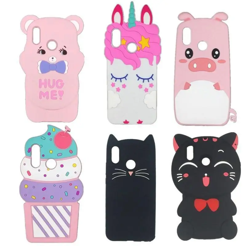 

Cute 3D Cartoon Beard Cat Unicorn Ice Cream Soft Silicone Phone Case Cover For Huawei Mate 10 Lite P8 P9 P10 P20 Lite P30 Pro