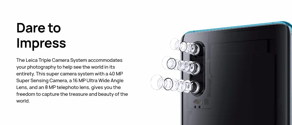 huawei P30 мобильный телефон 6,1 ''Kirin 980 Восьмиядерный Android 9,0 3650 мАч суперзарядка Встроенный экран отпечатков пальцев GPU Turbo 3,0