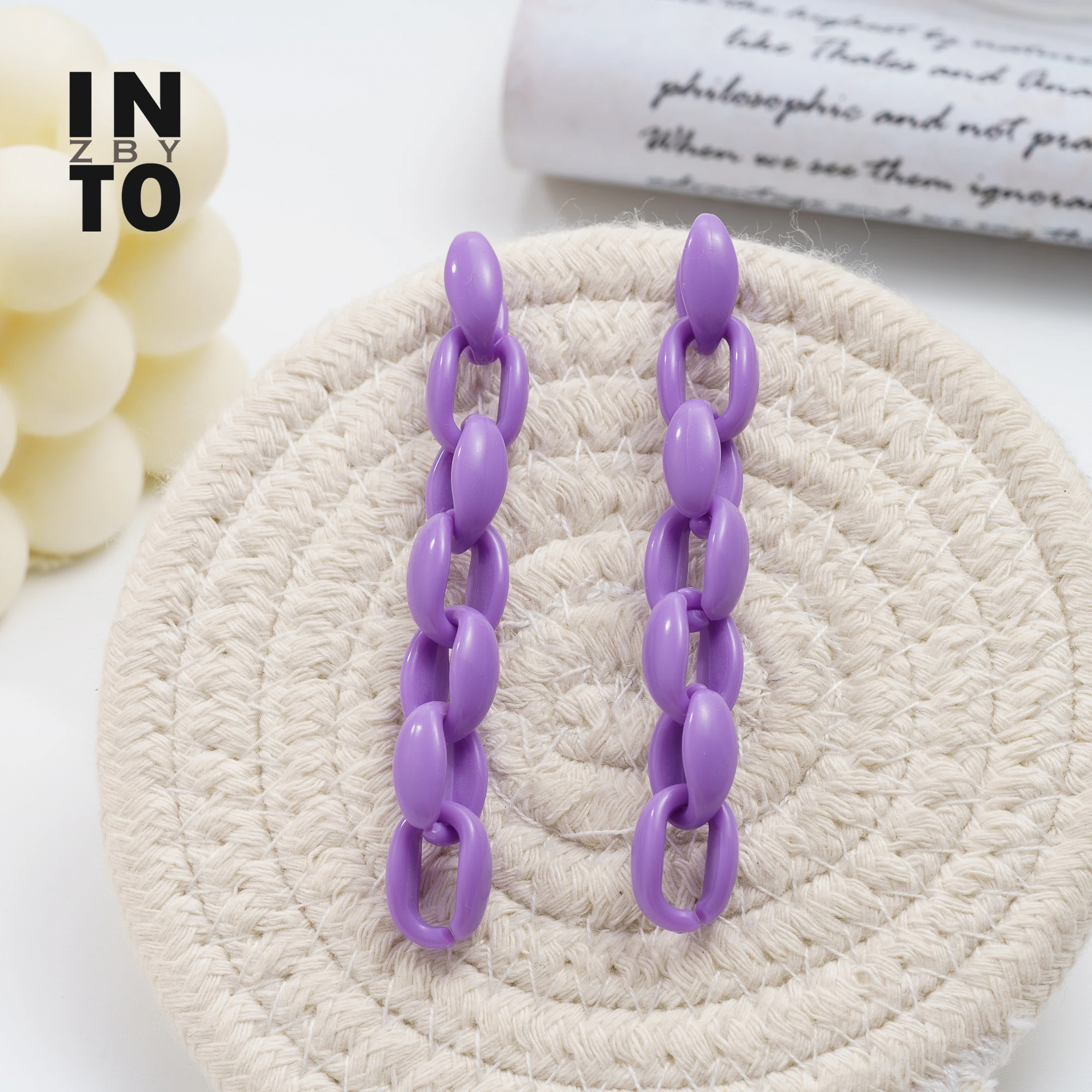 Женские серьги подвески Into zby фиолетовые с цепочкой ювелирные изделия 2020