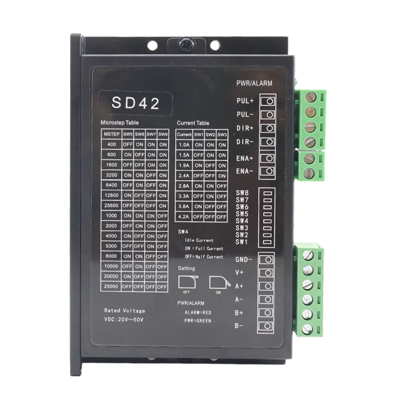 

SD42 two-phase stepper motor driver adapts 42/57 stepper motor governor DC20-50V 4.2A