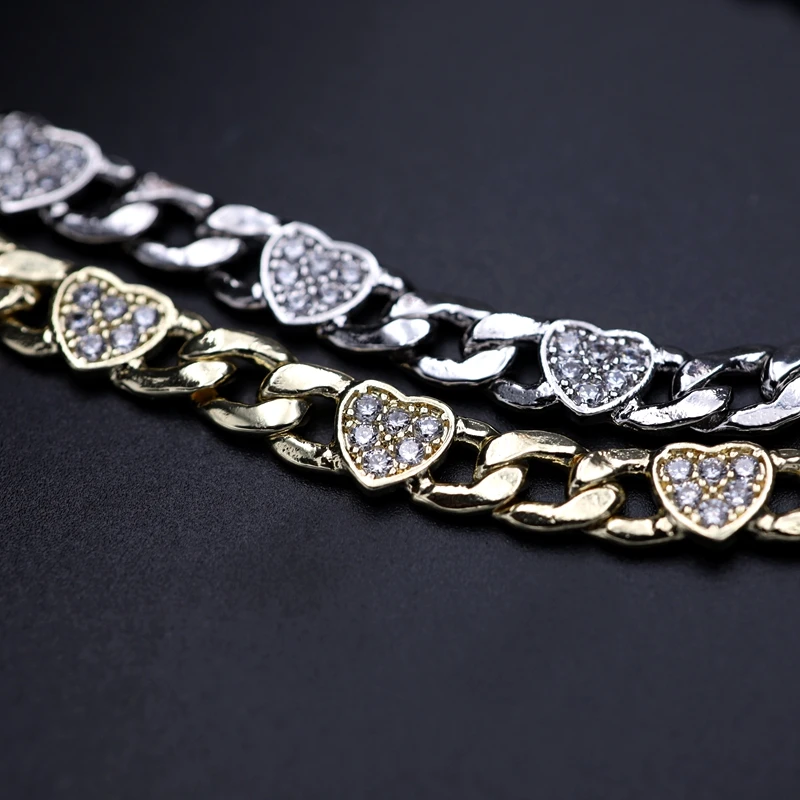 Винтажный чокер в форме сердца для женщин ожерелье с кубическим цирконием