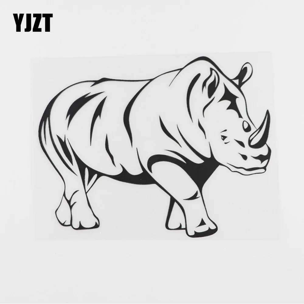 

YJZT 16CMX12.4CM Personality Nashorn Afrikanische Decal Vinyl Car Sticker Black/Silver 8A-0098