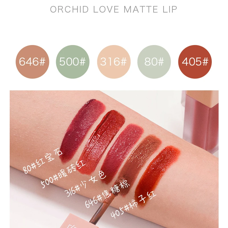 5 шт. жидкий набор из помад стойкий водоотталкивающий увлажнитель бархатный