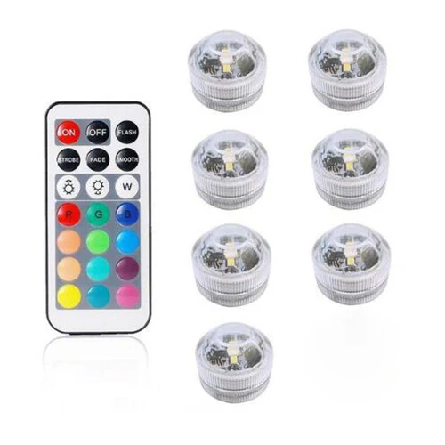 1remote 7Light Водонепроницаемый светодиодный светильник для подводного плавания, светильник для бассейна с пультом дистанционного управления, светильник 3 см, Алмазная форма, ваза для дайвинга, украшение для помещений - Испускаемый цвет: 1remote 7Light