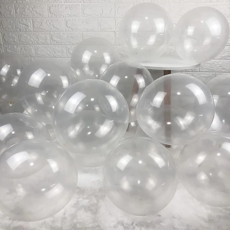 

10pcs 12 Inch Thick 2.8g Clear Latex Balloons ​Transparent Pattern Romantic Inflatable Wedding Decoration Birthday Party Ballon