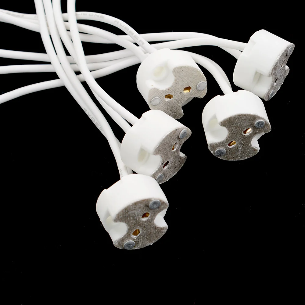 

5pcs MR11 MR16 GU5.3 G4 Wire Connector Halogen LED Bulbs Ceramic Lamp Holder Base Socket Wholesale