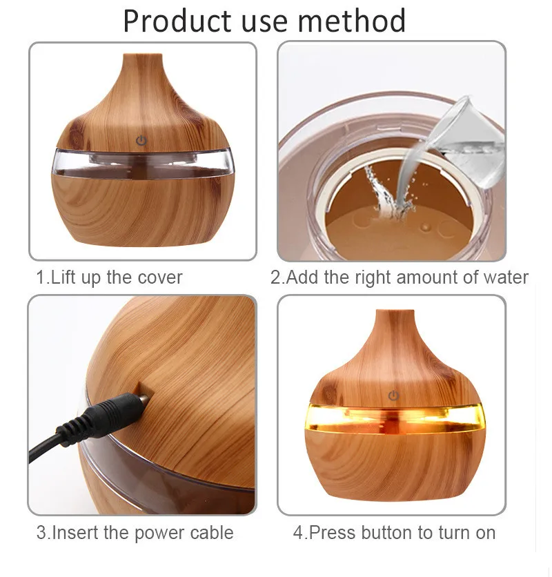 300 мл увлажнитель воздуха Ароматический диффузор эфирного масла ультразвуковой