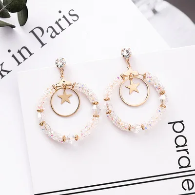 Женские акриловые серьги-клипсы винтажные серьги геометрической формы