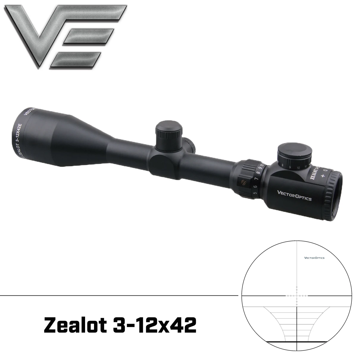 Векторная оптика Zealot 3 12x42 прицел 25 4 мм 1 дюймов тактический Ranger Finder сетка