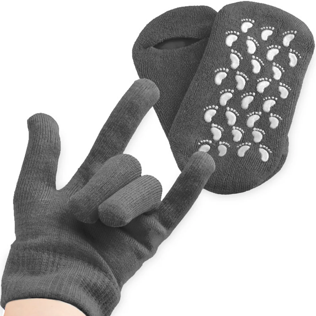 

New Reusable SPA Silicone Gel Gloves and Socks Moisturizing Foot Hand Skin exfoliating Care Hand Protectors Socks & Gloves