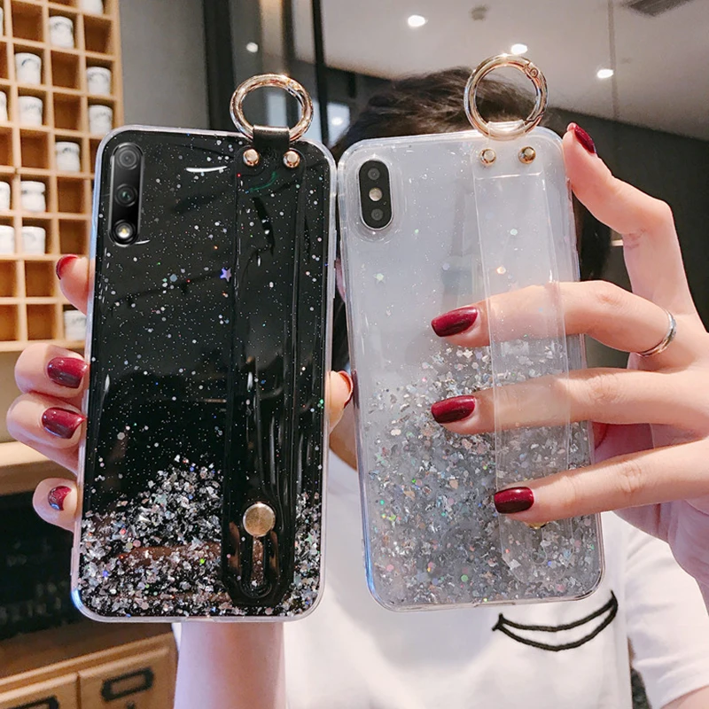 Звездный чехол с ремешком на запястье для Huawei Honor 8c 8a 8s 9X 8X 7x P Smart Plus 2019 Z | Мобильные