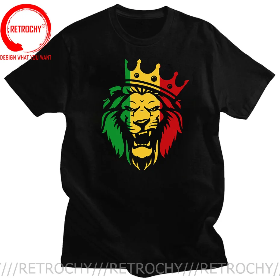 Одежда потертая футболка с флагом раста львом Иудой Мужская из Ямайки растафари