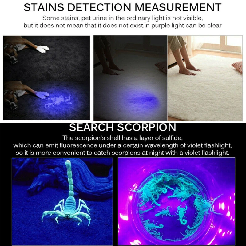 Ультрафиолетовая 100 светодиодный лампа-вспышка черная лампа для осмотра ффонарь