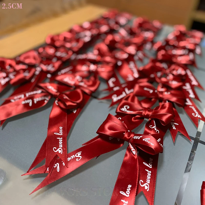 Cinta de regalo para decoraci&oacute;n de boda, 1 rollo de 100 metros, personalizada, con logotipo impreso-5