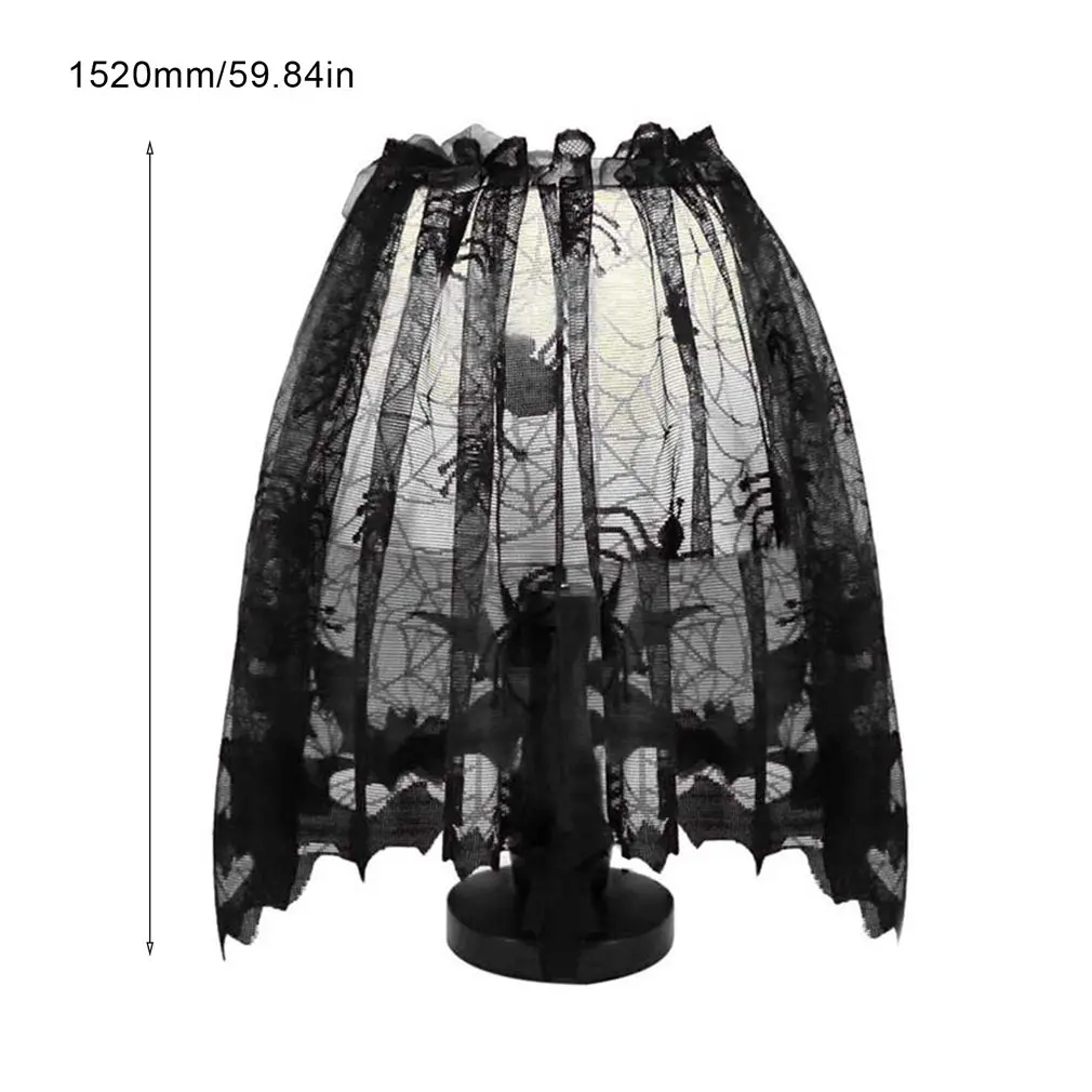 Украшение для Хэллоуина лампа оттенки черный кружевной веб камин мантия шарф