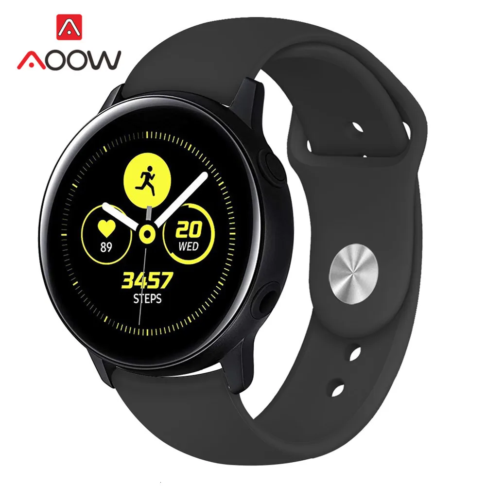 20 мм силиконовый спортивный ремешок для samsung Galaxy Watch Active 42 мм gear Sport S2 Amazfit bip для мужчин и женщин сменный Браслет