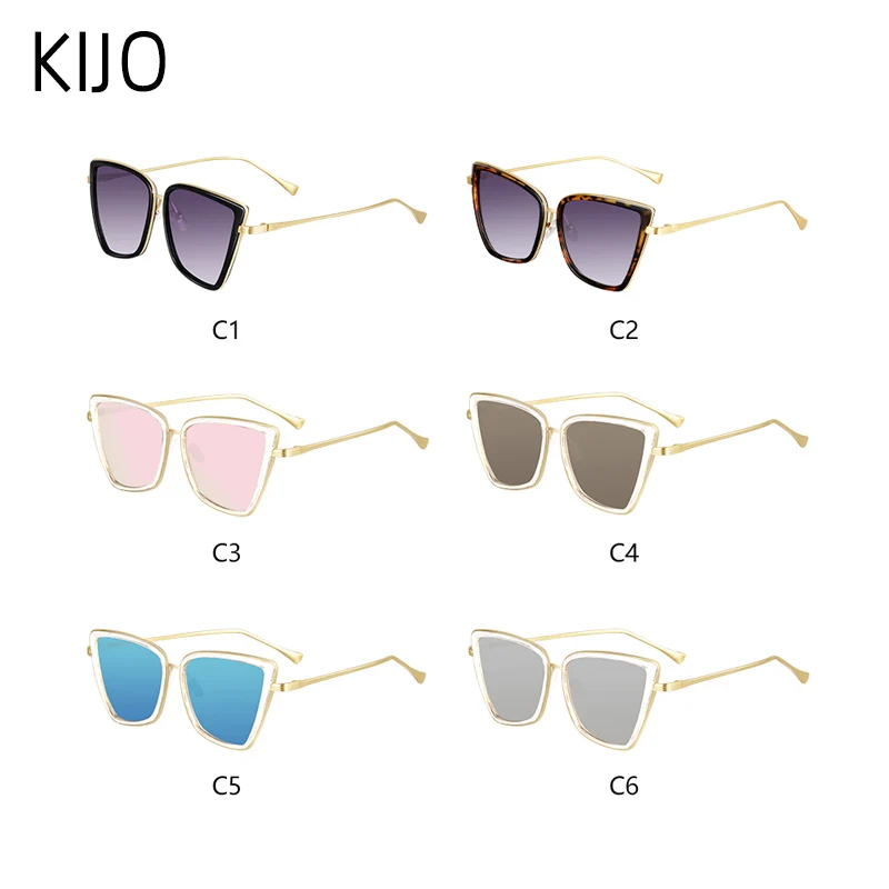 Новые брендовые дизайнерские солнцезащитные очки Cateye, женские винтажные металлические очки, зеркальные ретро очки Lunette De Soleil Femme UV400