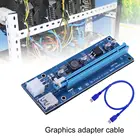 Удлинительный кабель VER006C USB 3,0 PCI-E от 1X до 16X Express Riser Card, внешний адаптер видеокарты светодиодный ным индикатором для майнинга