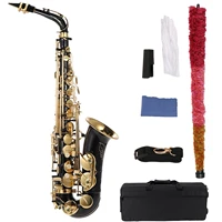 be alto saxphone brass lacquere gold e flat sax 82z key type woodwind instrument clean brushgloves cork grease strap padded case