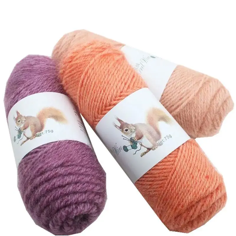 Оптовая продажа 75 г цветная кашемировая пряжа с белкой средней вязки косынка из