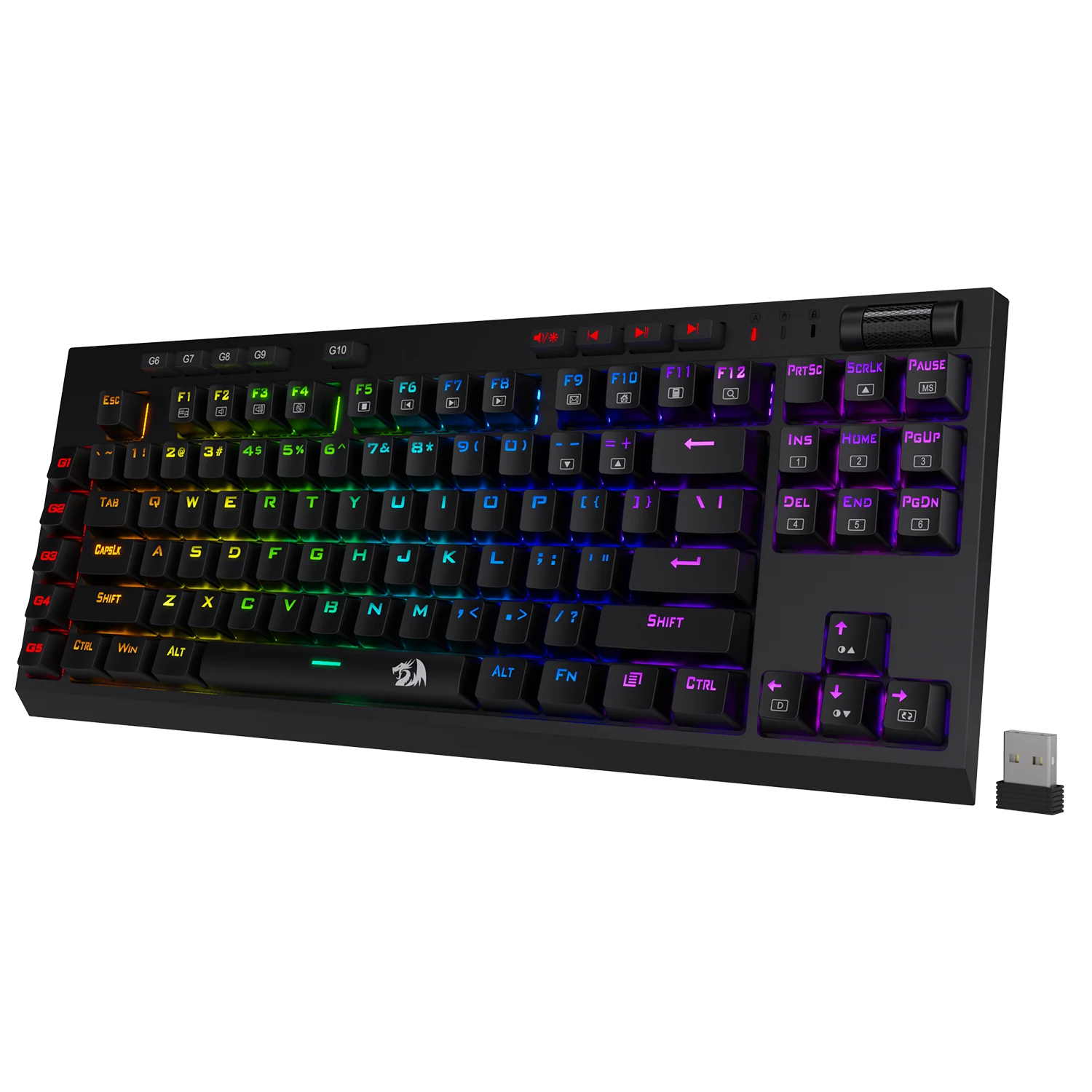 Беспроводная Механическая игровая клавиатура Redragon K596 Vishnu 2 4G RGB компактная TKL с 87