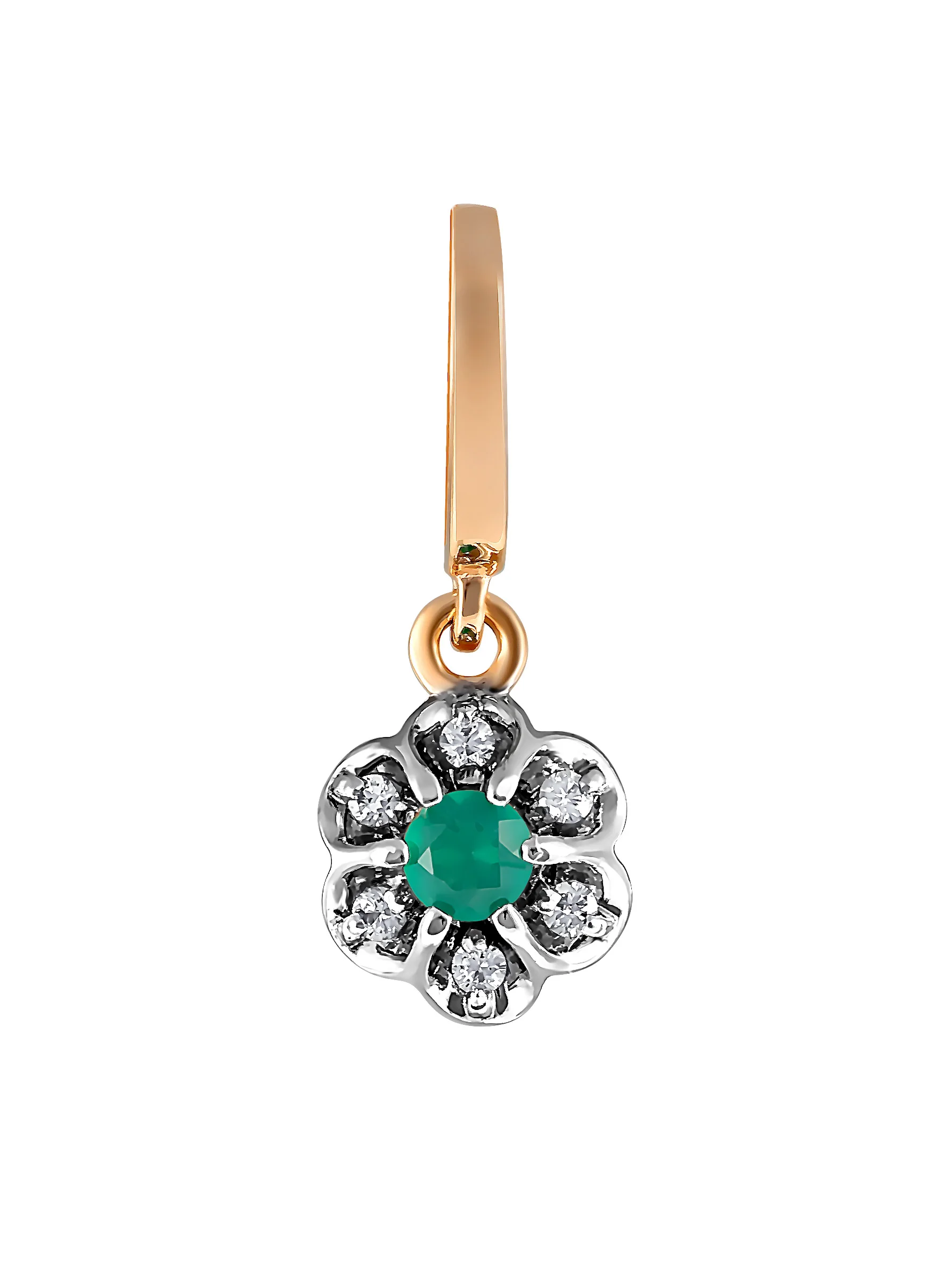 Подвеска &quotЦветочек&quot SamoroDki Jewelry с натуральным агатом кор. рубином гт сапфиром