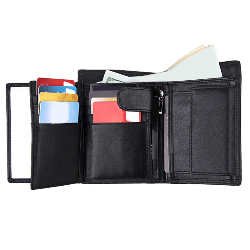 

ASDS-Leather Men Wallets High Quality Zipper Short Design Card Holder Male Purse Vintage Coin Holder Men Wallets