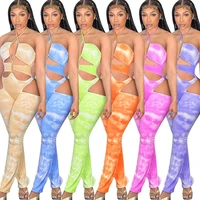 adogirl sexy backless halter bodycon jumpsuit women hollow out summer femme slim rompers one piece 2021 streetwear outfits