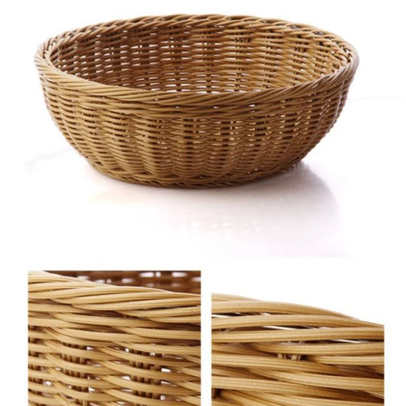 

Rattan Woven Bread Basket Storage Basket Storage Basket Fruit Basket Round Kitchen Debris Storage Basket
