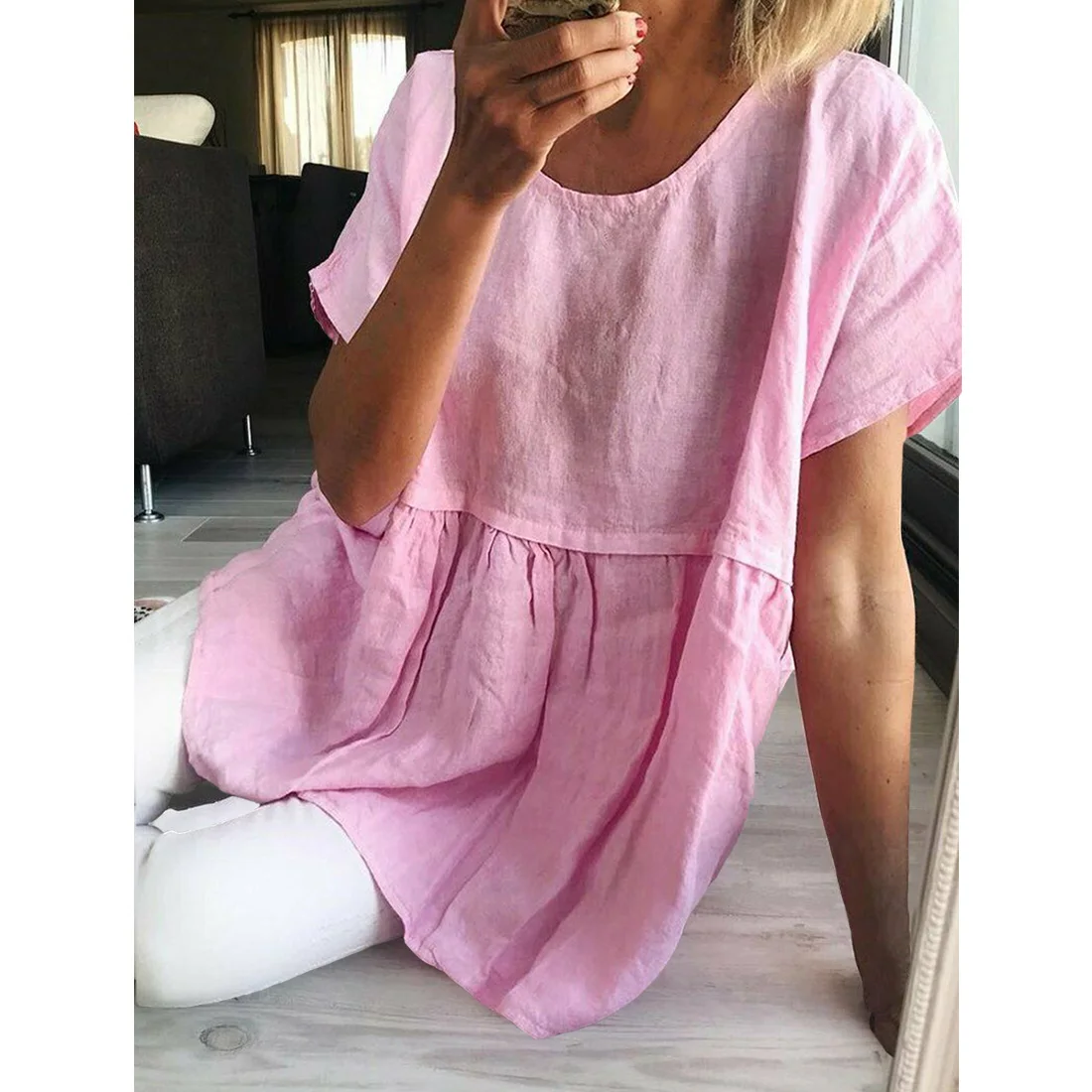 Женские топы повседневные с вырезом лодочкой летние женские свободные