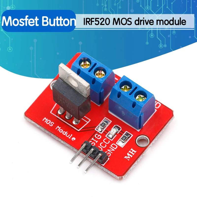 Верхняя кнопка Mosfet 0-24 В стандартный модуль IRF520 для Arduino MCU ARM Raspberry pi | Электронные