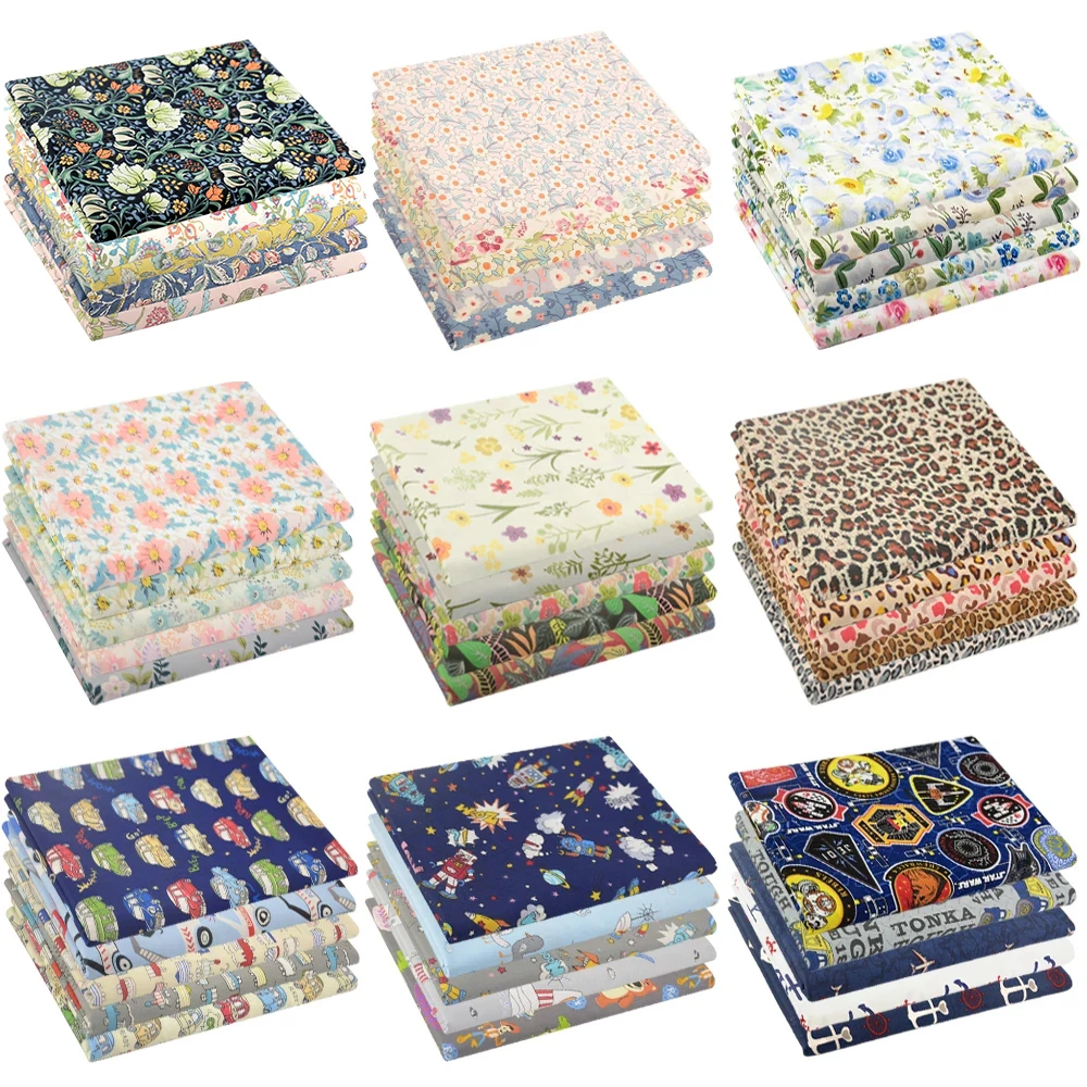 

Teramila 40*50cm 5 PCS Pack Printed Cotton Cloth For Needlework Patchwork Sewing DIY Handmade Craft Accessories Quilting Fabrics