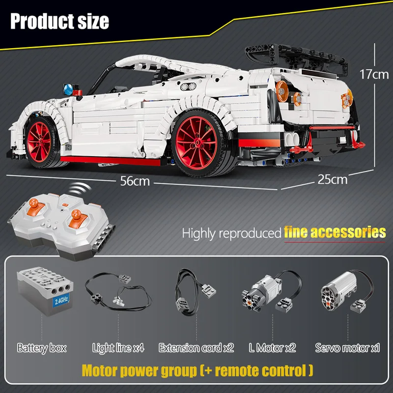 

3408Pcs City high-tech RC/non-RC Racing Car Bricks Remote Control MOC Sports Car Building Blocks Toys For Children
