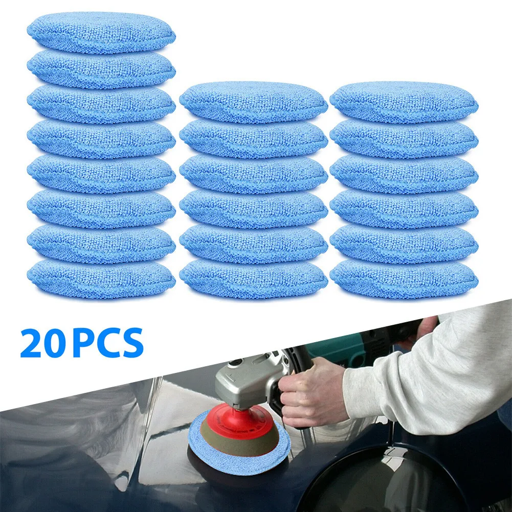 

With Pockets Waxing Sponge 5 Inches Buffing Polish Microfiber Foam Wax Cleaner