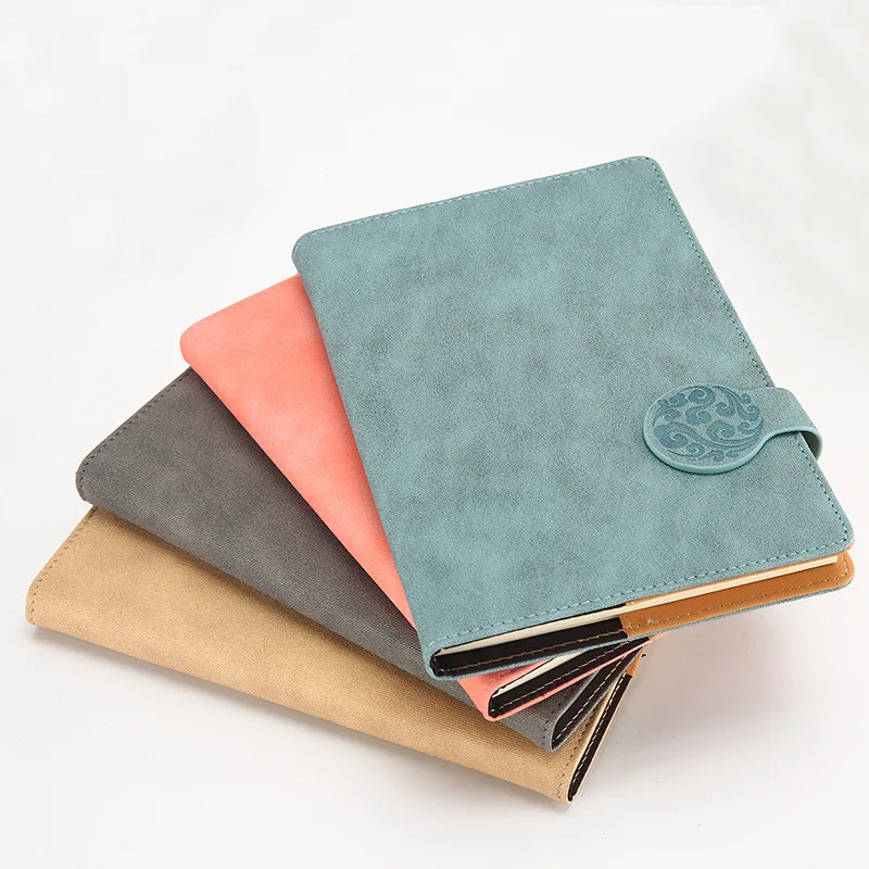 А5 льняная Кожаная Обложка с магнитной пряжкой кавайный блокнот 2020 для