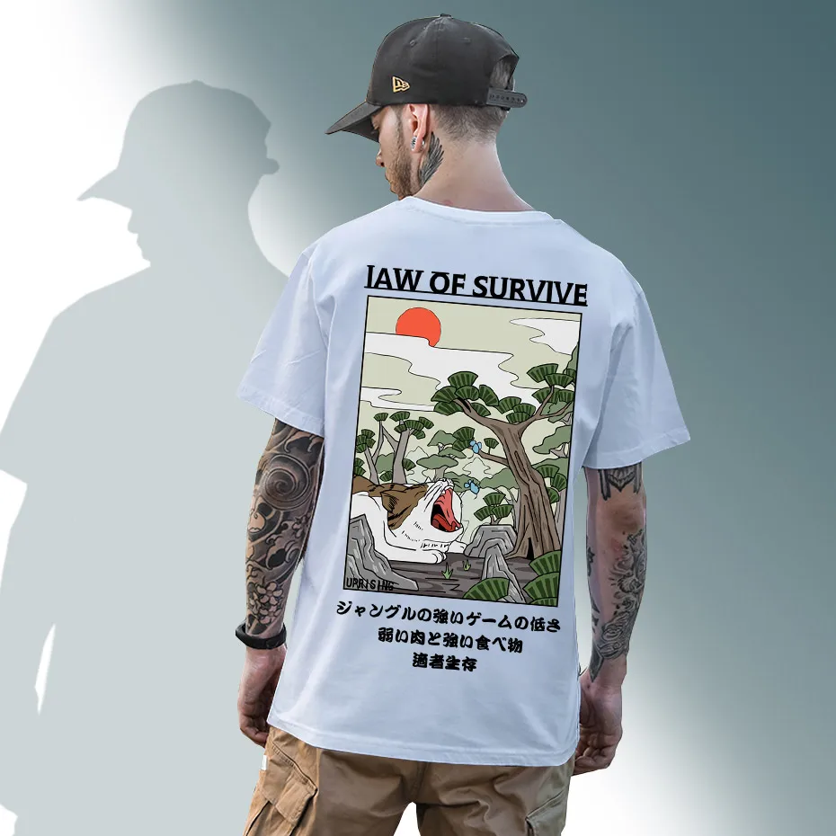 Футболка мужская с японской вышивкой модная тенниска 3d в стиле Харадзюку