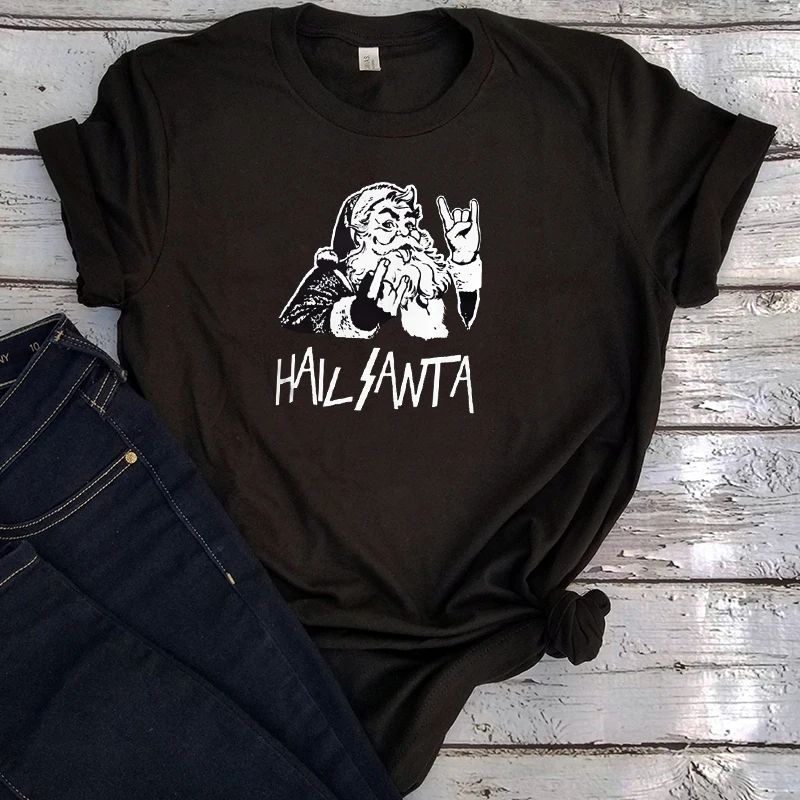 

Santa Ugly Christmas Tee Print Women Fashion Tops 2020 Mama Graphic Tees Streetwear Plus Fashion Vintage Clothes