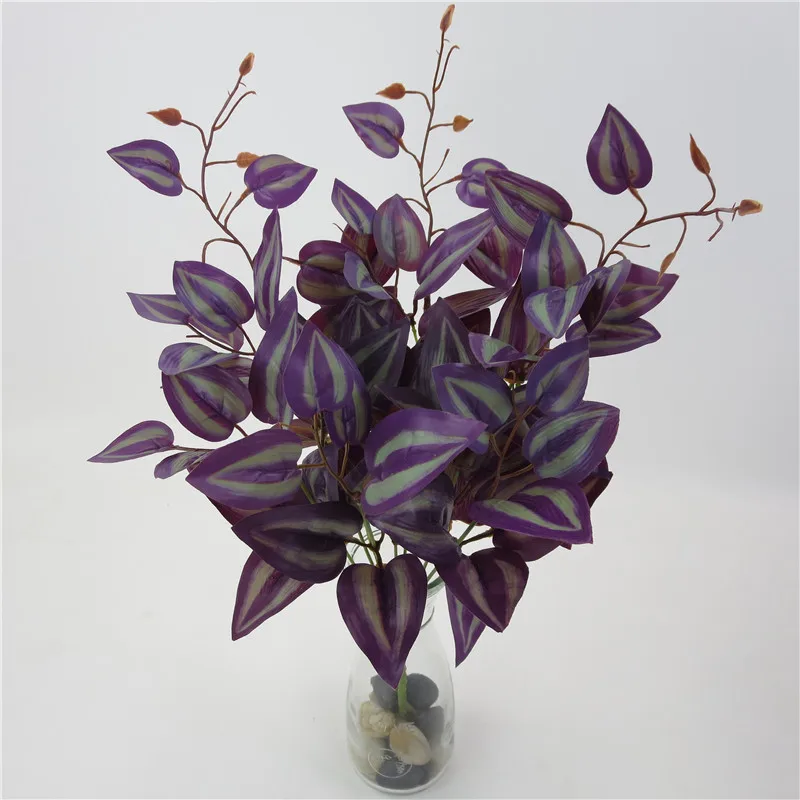 Artificial Silk Purple Eyebrow Leaves Branch For Home Wedding Party Decor Craft Multicolor Fall Vivid Fake Flower Leaf | Дом и сад